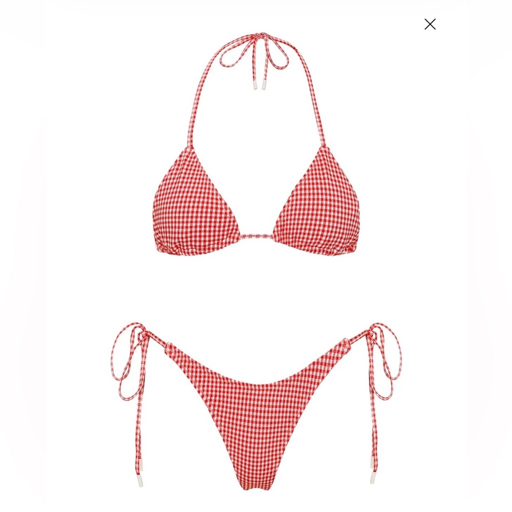 Triangl- VINCA - PRON RED GINGHAM TRIANGLE BIKINI SET